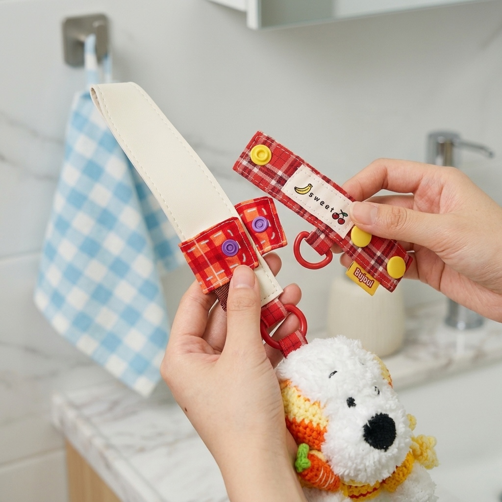 D Ring Strap - Plaid Cord Wrapper Cable Storage Straps