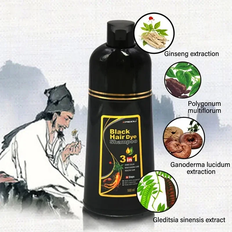 Black Hair Dye Shampoo 3 In 1  - Hair Spray Color review and price